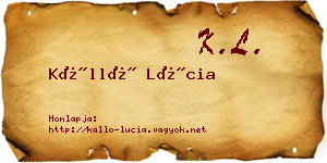 Kálló Lúcia névjegykártya